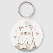かわいいクマのキーチェーン – 愛らしい動物アクセサリー キーホルダー (正面)