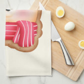 かわいいクマのクッキーの画像WiNterテーマ キッチンタオル (四つ折り)