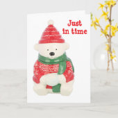 「かわいいクマのクリスマスに特別な子ども」 カード (黄色い花)