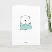 かわいいクマのクリスマスカード漫画スタイル シーズンカード (裏面)