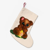 かわいいクマのクリスマス スタッキング スモールクリスマスストッキング (正面 (吊り時))