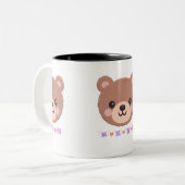 かわいいクマのコーヒーマグ ツートーンマグカップ (正面左)