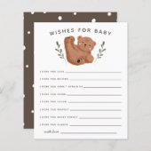かわいいクマのシャワーの願いベビーカード (正面/裏面)