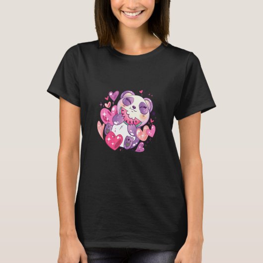 かわいいクマのスイカ食べ Tシャツ (正面)