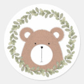 かわいいクマのステッカー ラウンドシール (正面)