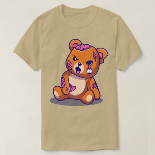 かわいいクマのゾンビ漫画 Tシャツ (デザイン正面)