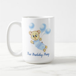 かわいいクマのテーマの男の子の誕生日パーティー コーヒーマグカップ
