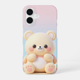 かわいいクマのデザイン iPhone 16ケース