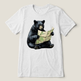 かわいいクマのナビゲーションマップ トライブレンドTシャツ