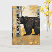 かわいいクマのハグを想って カード (黄色い花)