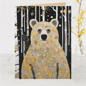 かわいいクマのハグを贈ろう カード (黄色い花)