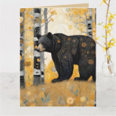 かわいいクマのハグを贈ろう カード (黄色い花)