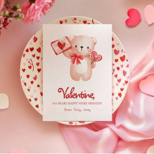 かわいいクマのハッピー バレンタインデーの挨拶 カード