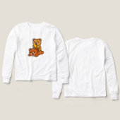 かわいいクマのハニカム食べるイラスト (デザイン 正面＆背面)