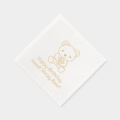 かわいいクマのハニージャー誕生日 箔ナプキン (右)