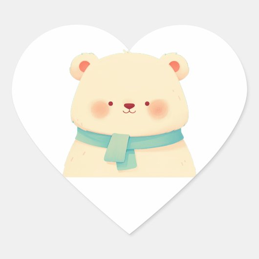 かわいいクマのハートシール ハートシール (正面)