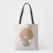 かわいいクマのバリスタ トートバッグ (正面)