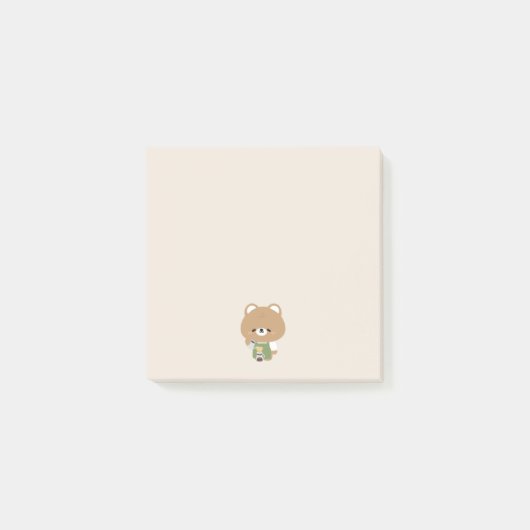 かわいいクマのバリスタ ポストイット (正面)