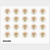 かわいいクマのバリスタ ラウンドシール (シート)