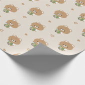 かわいいクマのバリスタ ラッピングペーパー (角)