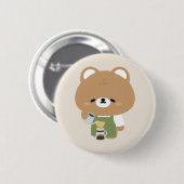 かわいいクマのバリスタ 缶バッジ (正面&裏面)