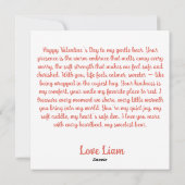 かわいいクマのバレンタインギフトアート シーズンカード (裏面)