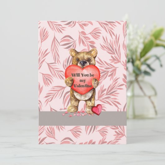かわいいクマのバレンタイン子供へカード シーズンカード (スタンド正面)