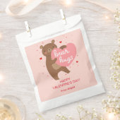 かわいいクマのバレンタイン フェイバーバッグ (クリップ留めされた状態)