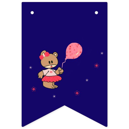 かわいいクマのバンティングのバナー バンティングフラッグ (第1の旗)