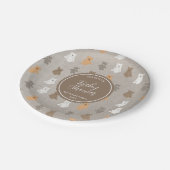 かわいいクマのパターン赤ちゃんシャワー ペーパープレート (アングル)