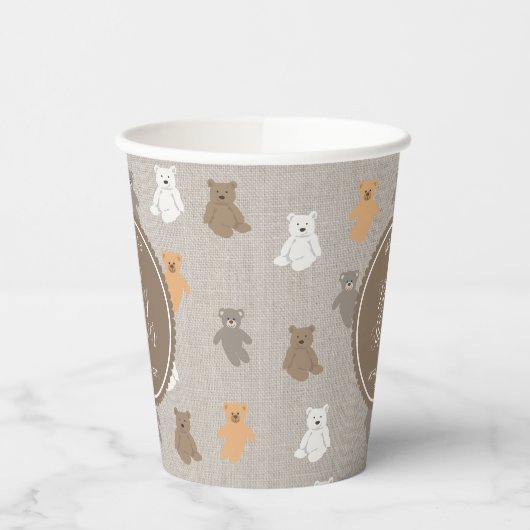 かわいいクマのパターン赤ちゃんシャワー 紙コップ (左)