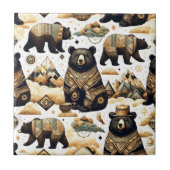 かわいいクマのパターン タイル (正面)