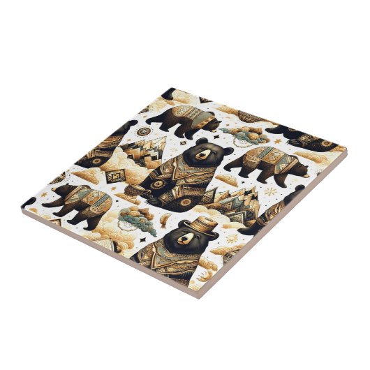 かわいいクマのパターン タイル (側面)