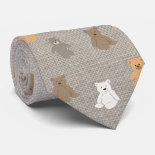かわいいクマのパターン ネクタイ