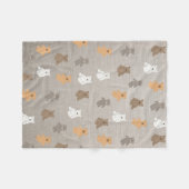 かわいいクマのパターン フリースブランケット (正面(横))