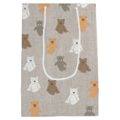 かわいいクマのパターン ミディアムペーパーバッグ (裏面)