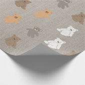 かわいいクマのパターン ラッピングペーパー (角)