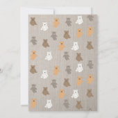 かわいいクマのパター男女兼用ン赤ちゃんシャワー 招待状 (裏面)