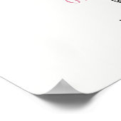 かわいいクマのピンクのバルーン赤ちゃんシャワー歓迎サイン ポスター (角)