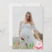 かわいいクマのピンクの女の子の赤ちゃんシャワーカスタム写真 招待状 (裏面)