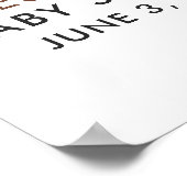 かわいいクマのピンクの赤ちゃん女の子シャワーを待つことができる ポスター (角)