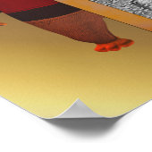 かわいいクマのフレーム自分の写真を作成 ポスター (角)