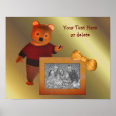 かわいいクマのフレーム自分の写真を作成 ポスター (正面)