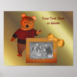 かわいいクマのフレーム自分の写真を作成 ポスター