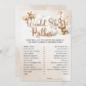 かわいいクマのベビーシャワーゲーム どちらが好き？ 招待状 (正面/裏面)