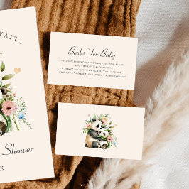 かわいいクマのベビーシャワーブックリクエスト ブラッシュピンク エンクロージャーカード