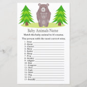 かわいいクマのベビー動物の名前ゲーム (正面)