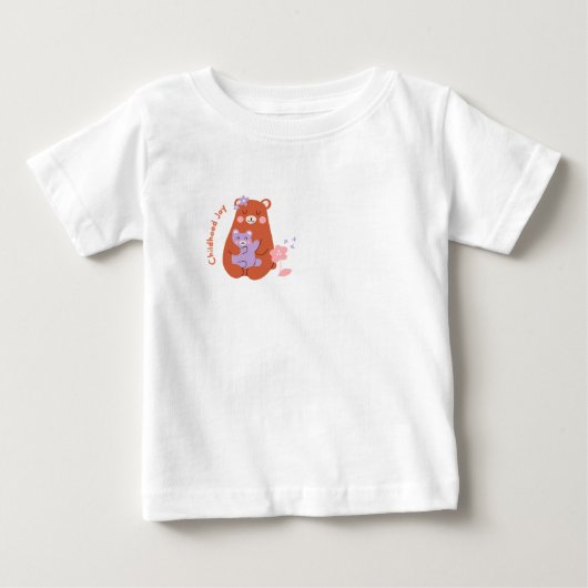 かわいいクマのベビーTシャツ 子供の喜び ベビーTシャツ (正面)