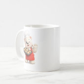 かわいいクマのペロキャラクターデザイン コーヒーマグカップ (正面左)