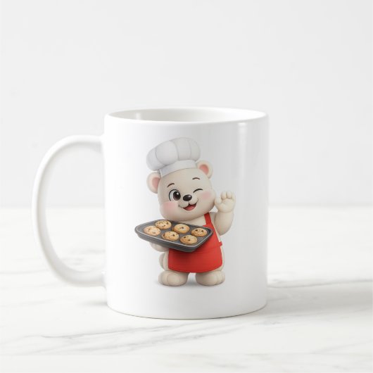 かわいいクマのペロキャラクターデザイン コーヒーマグカップ (左)